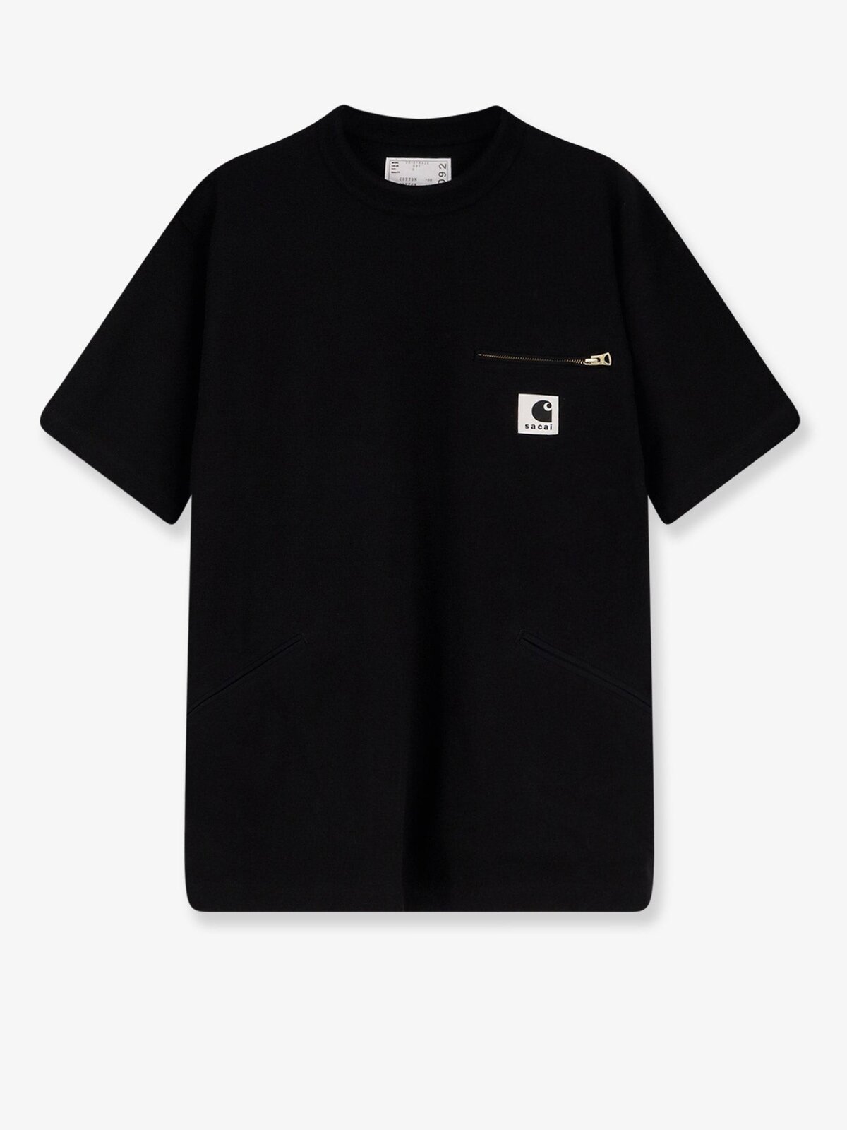 SACAI X CARHARTT WIP Cotton T-shirt Witht Logo Patch On The Front