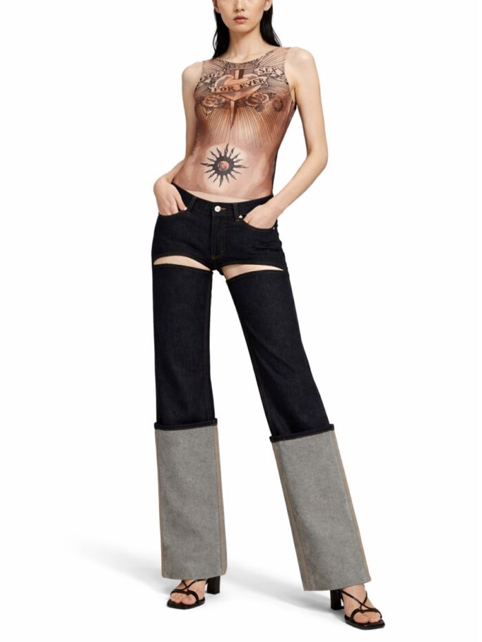 Jean Paul Gaultier "safe Sex Tatoo" Print Top