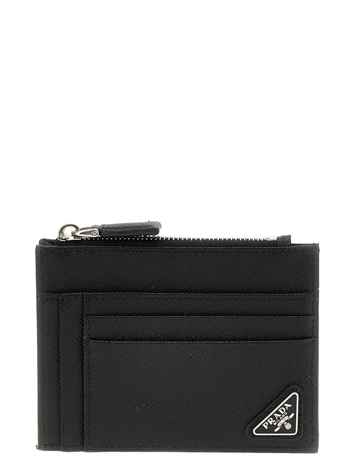 prada saffiano logo card holder PRADA Saffiano Logo Card Holder
