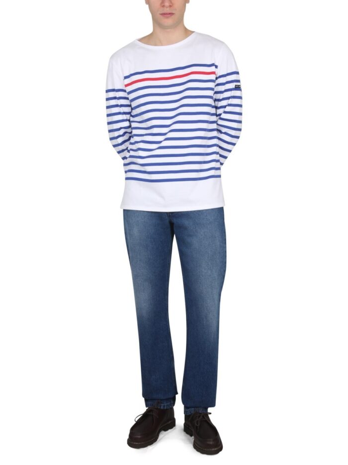 SAINT JAMES T-SHIRT NAVAL RAY ROUGE