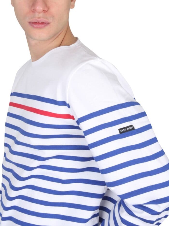 SAINT JAMES T-SHIRT NAVAL RAY ROUGE