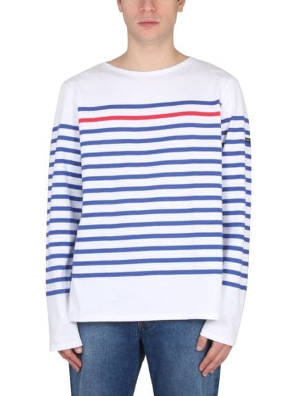 SAINT JAMES T-SHIRT NAVAL RAY ROUGE