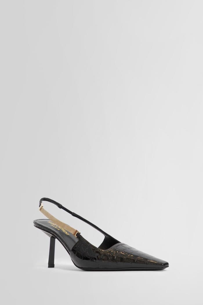 SAINT LAURENT Aston Slingback Pumps In Crocodile