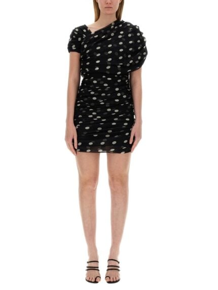 Saint Laurent ASYMMETRICAL GATHERED DRESS