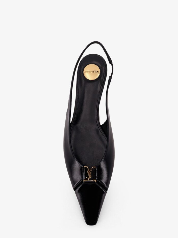 Saint Laurent Babylone 00 Bal Leather Slingback Ballerinas