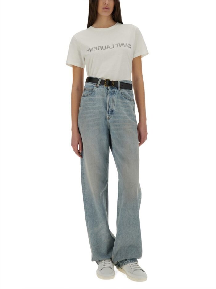 Saint Laurent BAGGY LONG V-WAIST JEANS