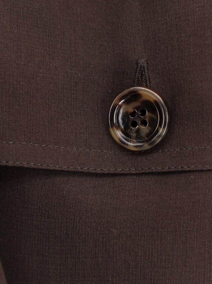 Saint Laurent Biologic Silk Dress With Belt At Waist