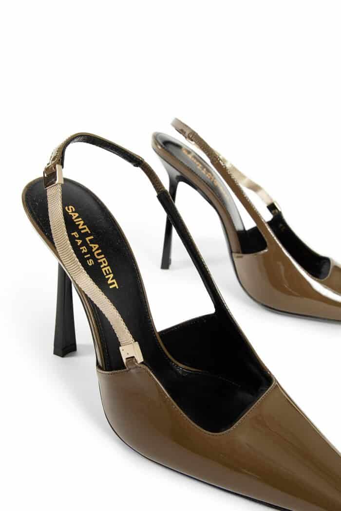 SAINT LAURENT Blake Slingback Pumps In Patent Leather