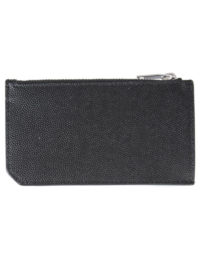 Saint Laurent CARD HOLDER WITH ZIPPER AND LOGO