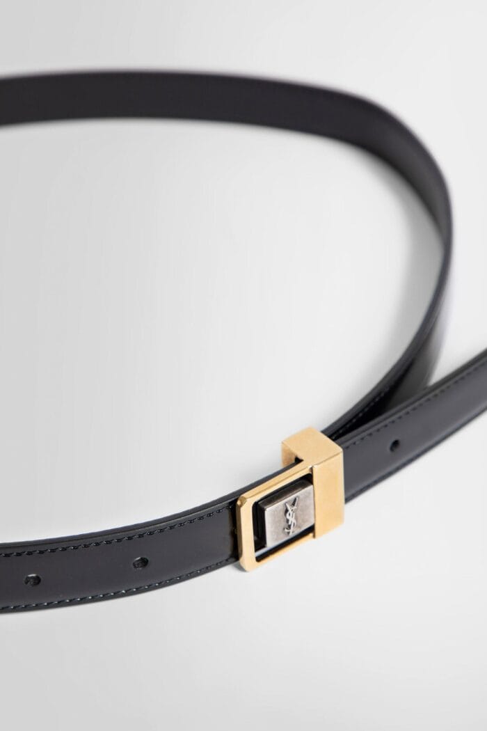 SAINT LAURENT Cassandre Belt In Patent Leather