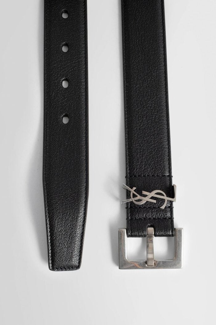 SAINT LAURENT Cassandre Belt In Smooth Leather