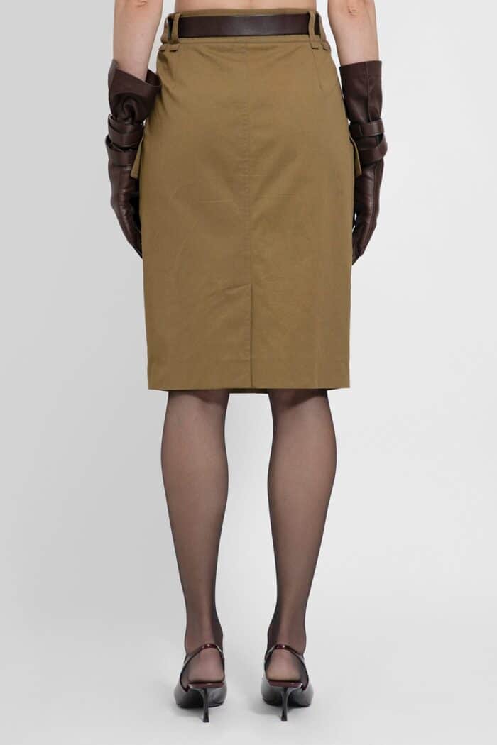 SAINT LAURENT Cassandre Cargo Pencil Skirt In Cotton Twill