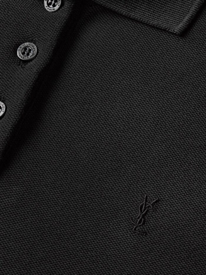 Saint Laurent Cassandre Cotton Piqué Cotton Polo Shirt