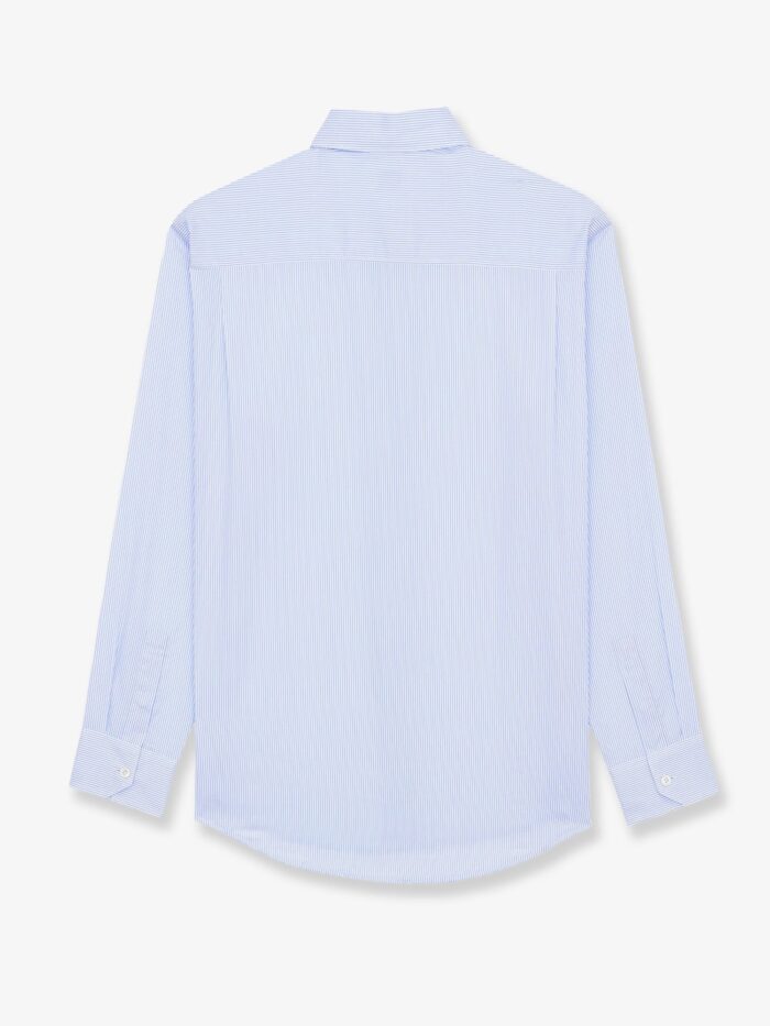 Saint Laurent Cassandre Cotton Shirt With Striped Pattern