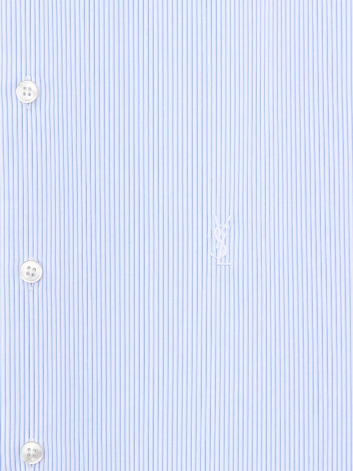 Saint Laurent Cassandre Cotton Shirt With Striped Pattern