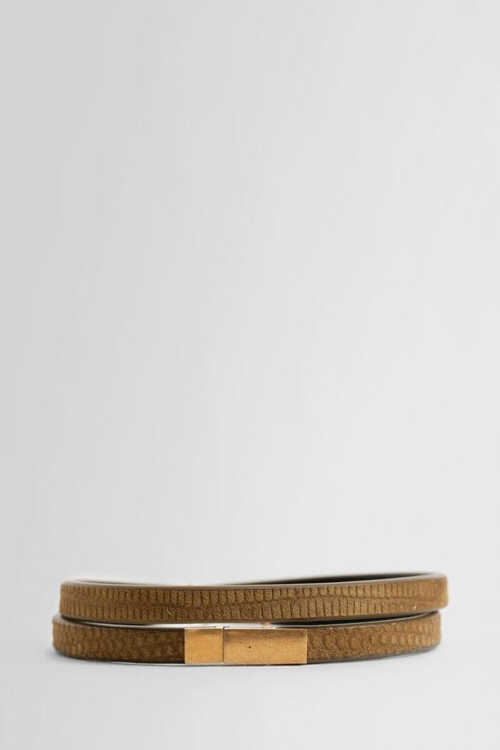 SAINT LAURENT Cassandre Double-wrap Bracelet In Leather