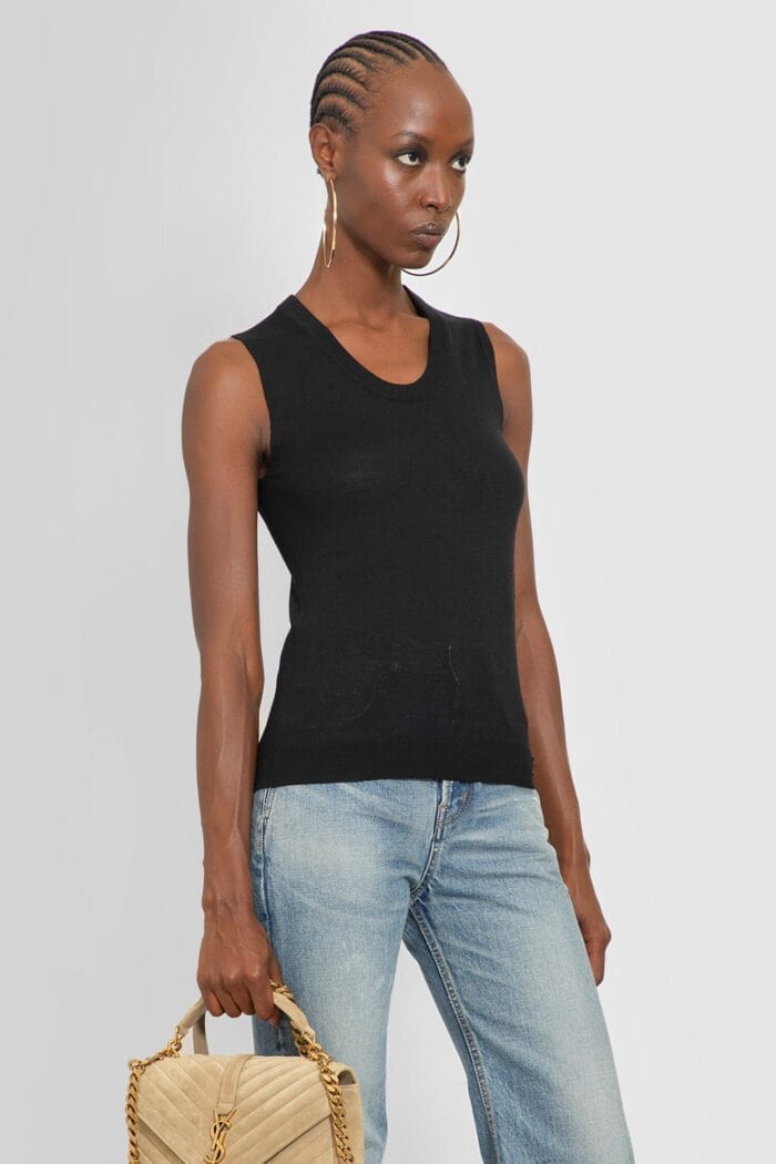 SAINT LAURENT Cassandre Knit Tank Top In Wool