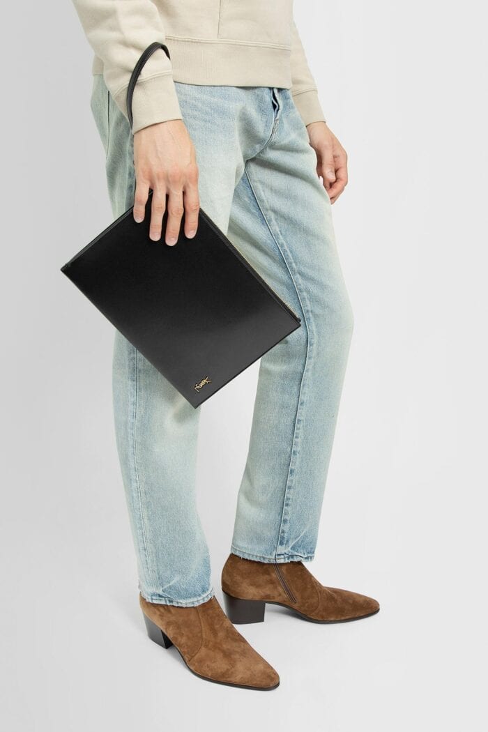 SAINT LAURENT Cassandre Leather Tablet Holder