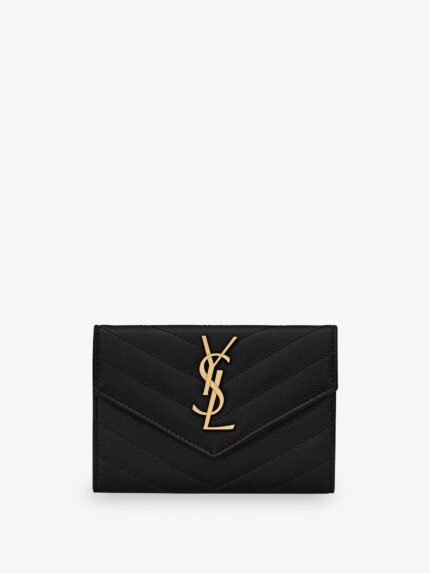 Saint Laurent Cassandre Metalassé Leather Wallet