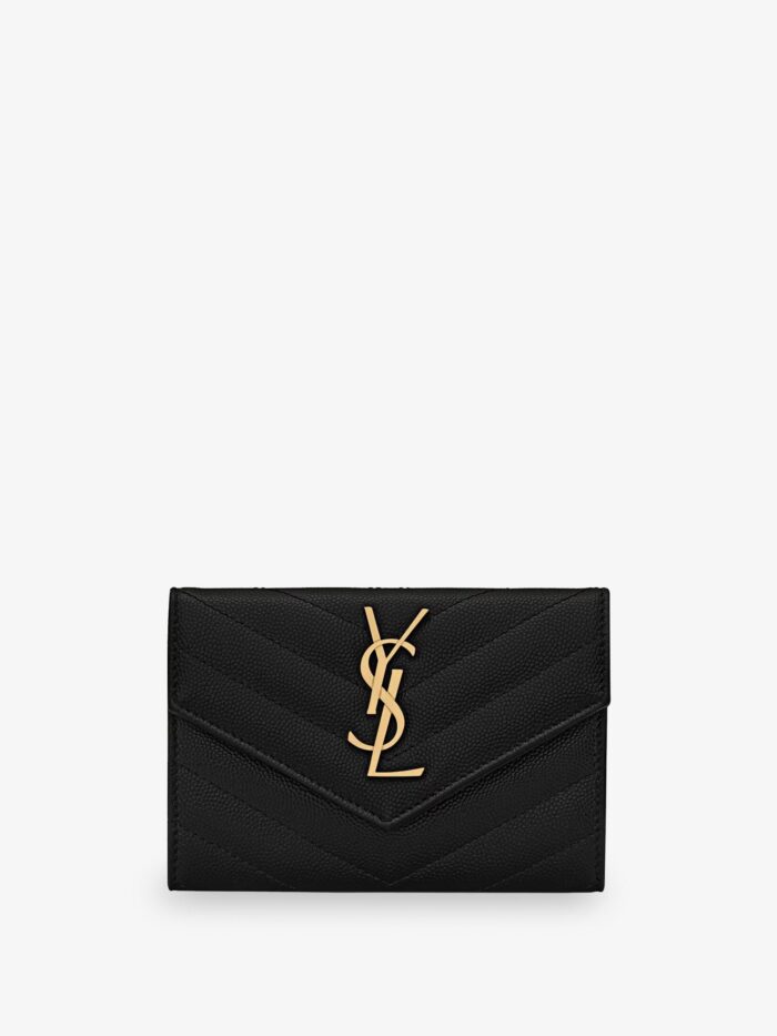 Saint Laurent Cassandre Metalassé Leather Wallet