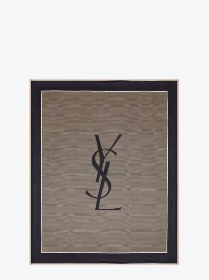 Saint Laurent Cassandre Striped Silk Charmeuse Stole