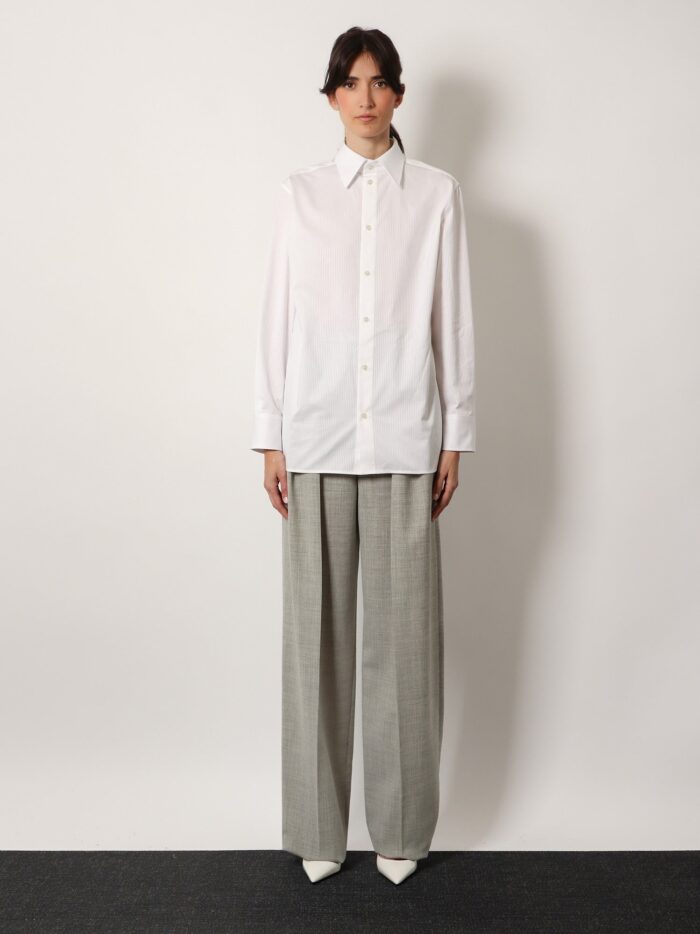 Saint Laurent Certified Cotton Shirt With Cassandre Embroidery