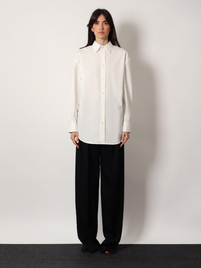 Saint Laurent Certified Cotton Shirt With Monogram Embroidery