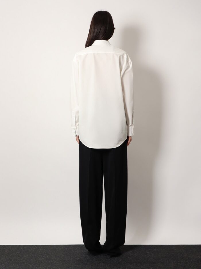 Saint Laurent Certified Cotton Shirt With Monogram Embroidery