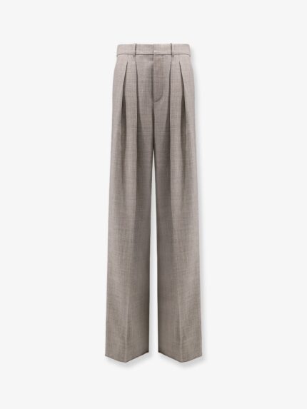 Saint Laurent Certified Wool Trousers With Wide Leg
