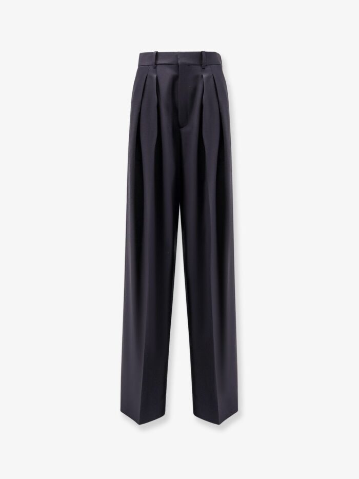 Saint Laurent Certified Wool Trousers With Wide Leg