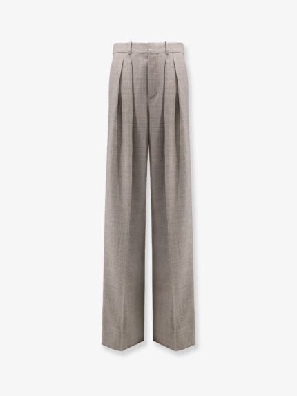 Saint Laurent Certified Wool Trousers With Wide Leg