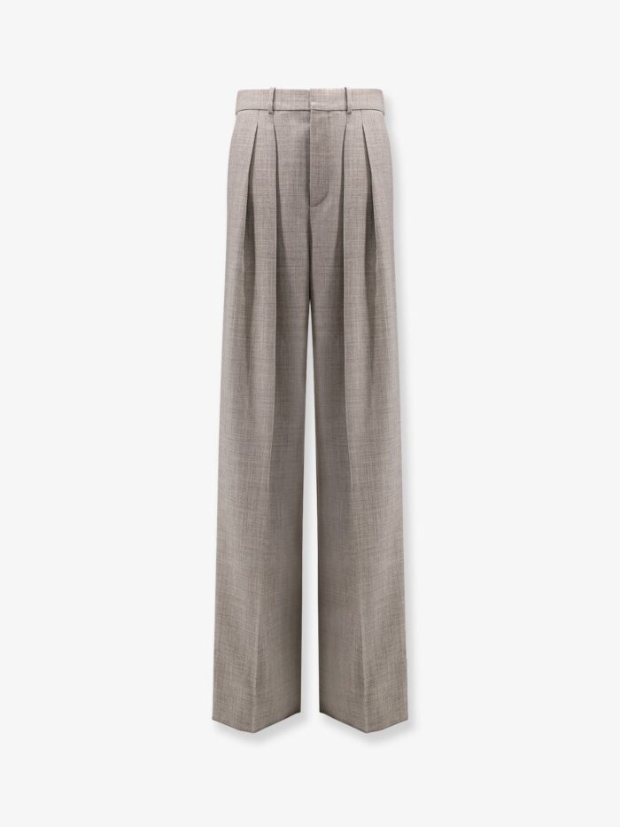 Saint Laurent Certified Wool Trousers With Wide Leg