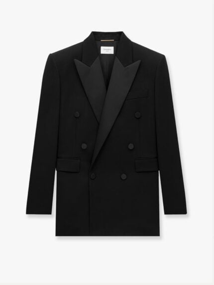 Saint Laurent Certified Wool Tuxedo Blazer With Silk Lining