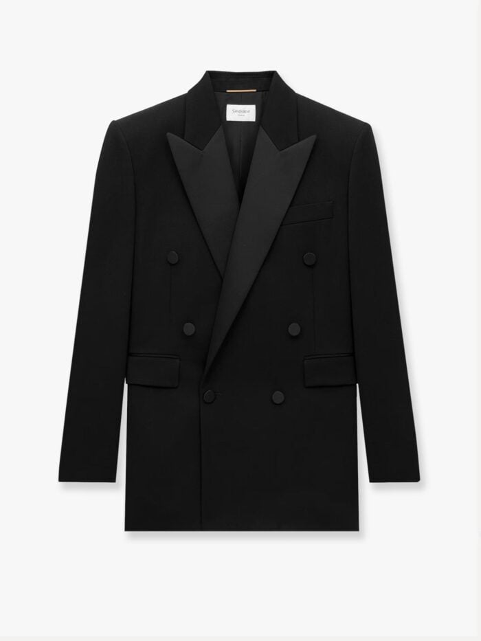 Saint Laurent Certified Wool Tuxedo Blazer With Silk Lining