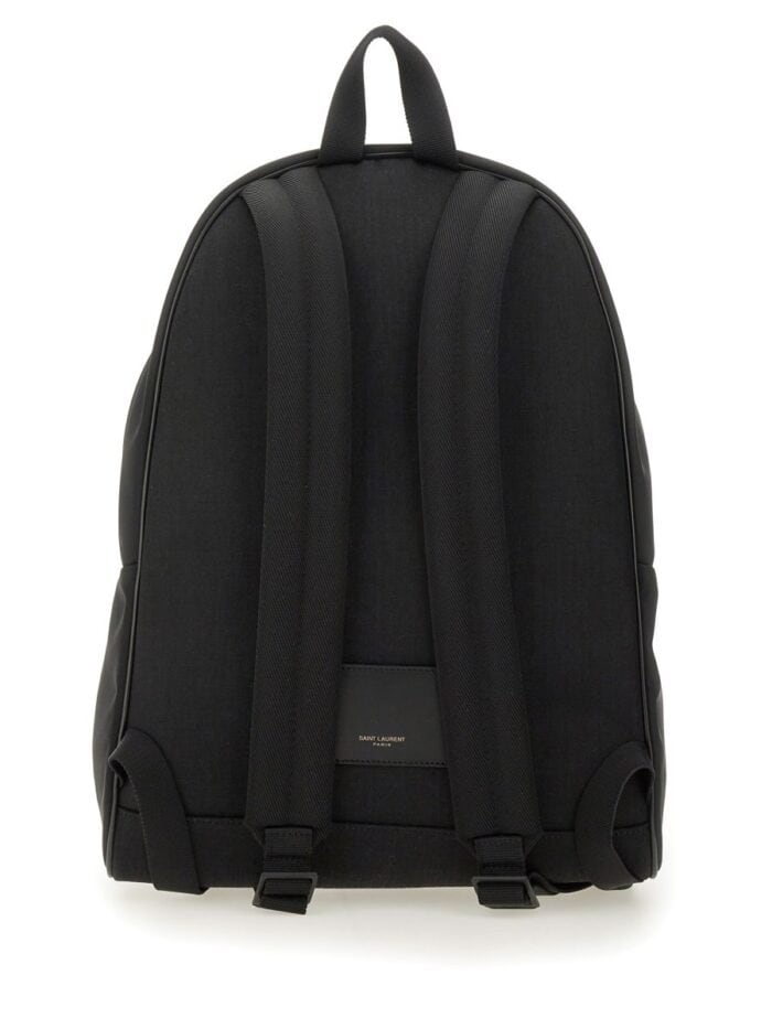 Saint Laurent CITY BACKPACK MADE OF ECONYL®, SOFT LEATHER AND NYLON
