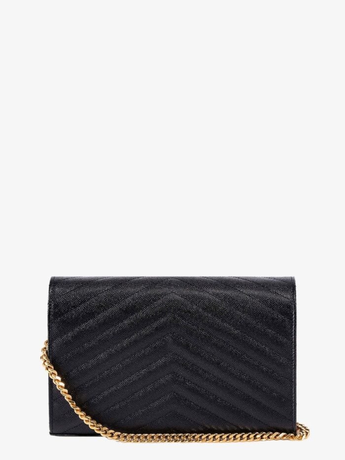 Saint Laurent Classic Cassandre Leather Clutch With Iconic Chevron Stitching