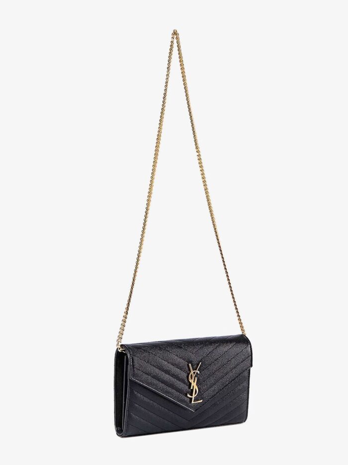 Saint Laurent Classic Cassandre Leather Clutch With Iconic Chevron Stitching