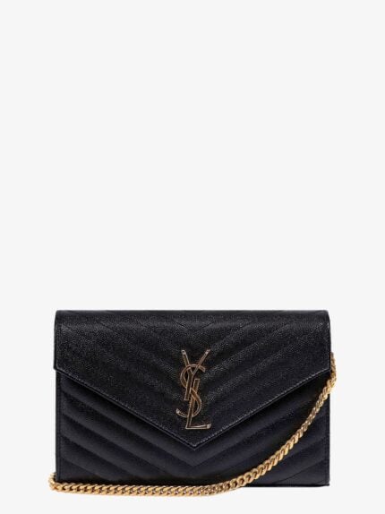 Saint Laurent Classic Cassandre Leather Clutch With Iconic Chevron Stitching