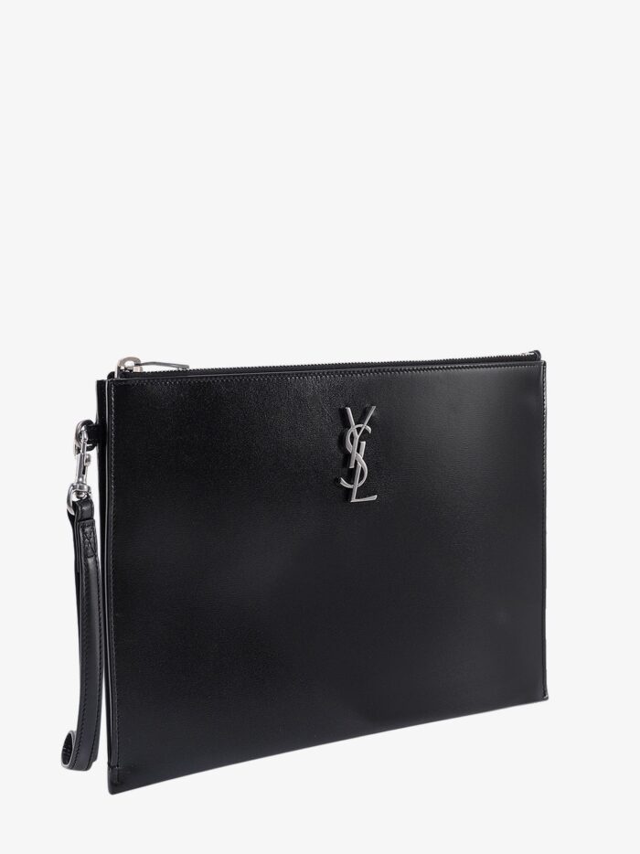 Saint Laurent Clutch For Tablet With Metal Monogram