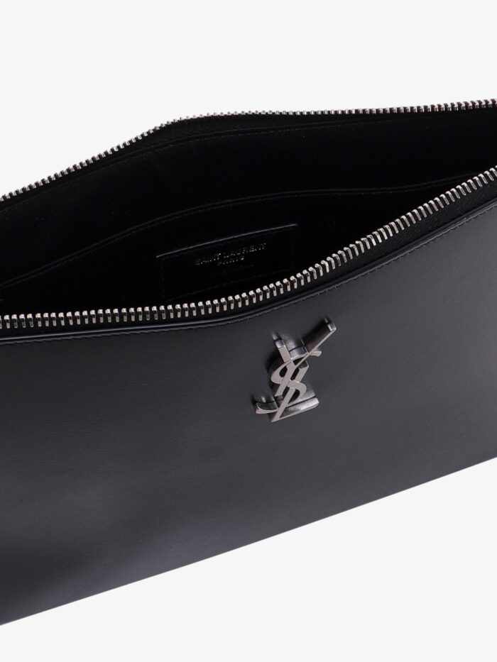 Saint Laurent Clutch For Tablet With Metal Monogram
