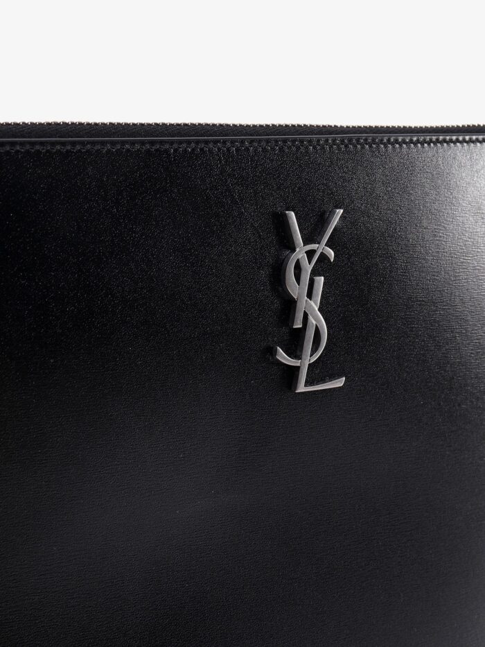 Saint Laurent Clutch For Tablet With Metal Monogram