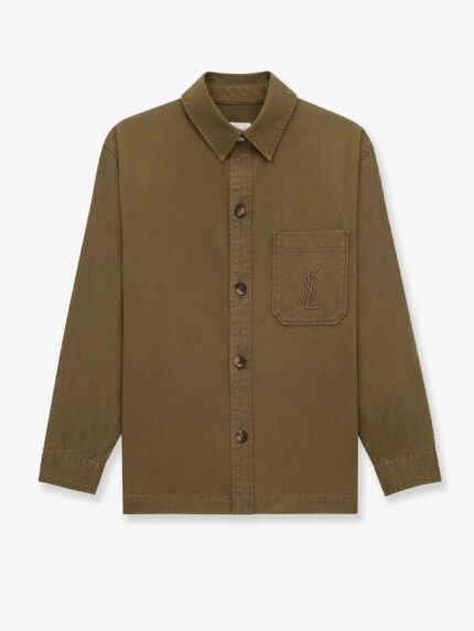 Saint Laurent Cotton And Linen Shirt With Embroidery