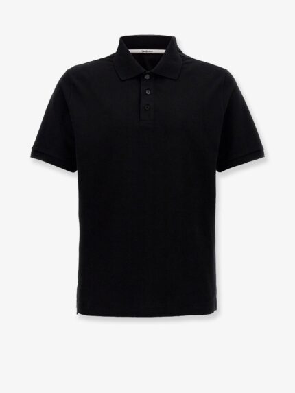 Saint Laurent Cotton Blend Polo Shirt With Cassandre Embroidery