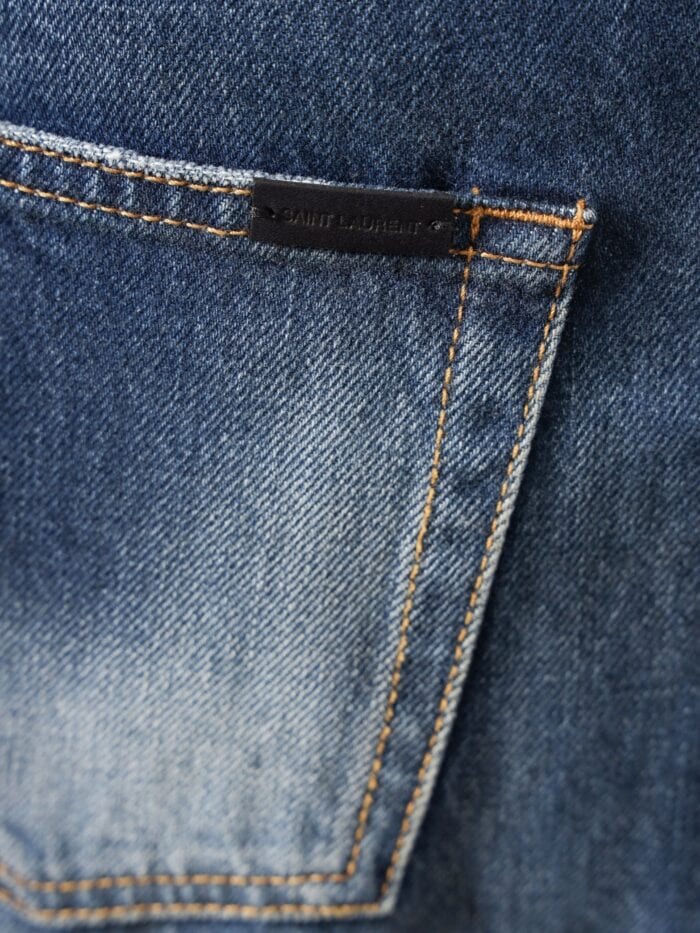 Saint Laurent Cotton Jeans With Back Logo Patch