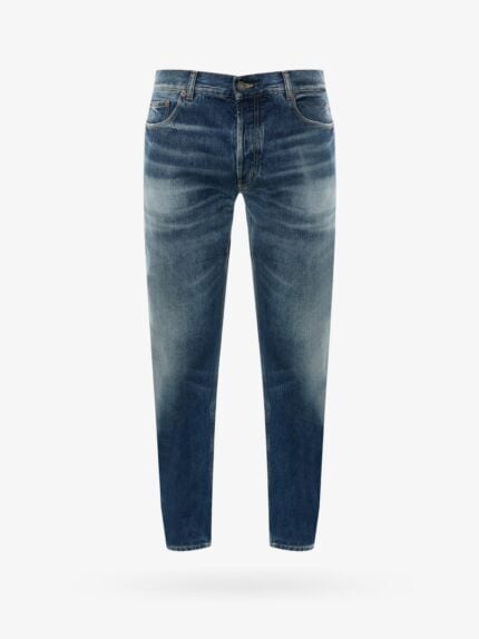 Saint Laurent Cotton Jeans With Back Logo Patch