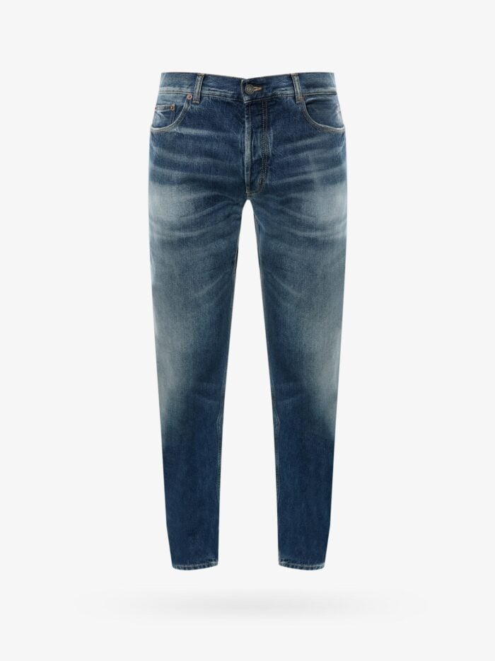 Saint Laurent Cotton Jeans With Back Logo Patch
