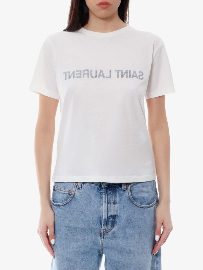 Saint Laurent Cotton T-shirt With Frontal Logo