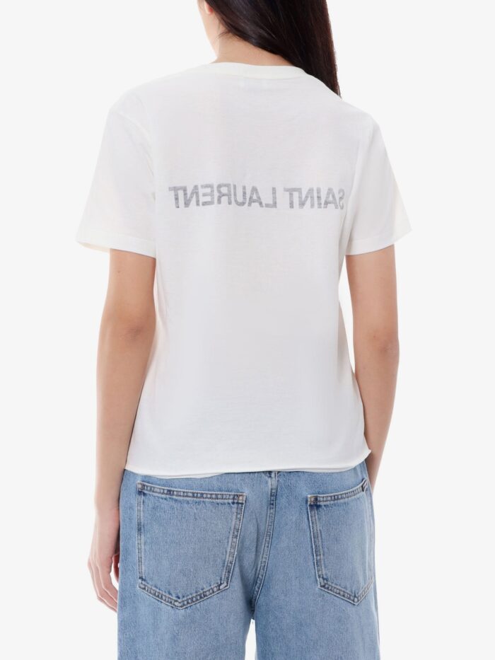 Saint Laurent Cotton T-shirt With Frontal Logo