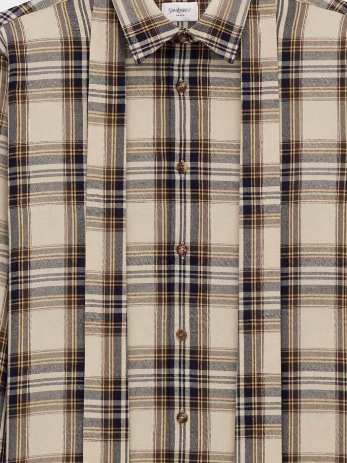 Saint Laurent Cotton Tartan Lavallière Shirt