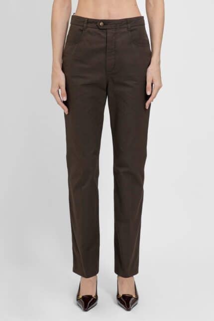 SAINT LAURENT Cotton Twill Tapered Trousers